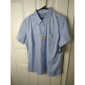 Ridgecut Woman XL SS Adventure Cornflower Gingham Button Shirt Vent Outdoor NWT